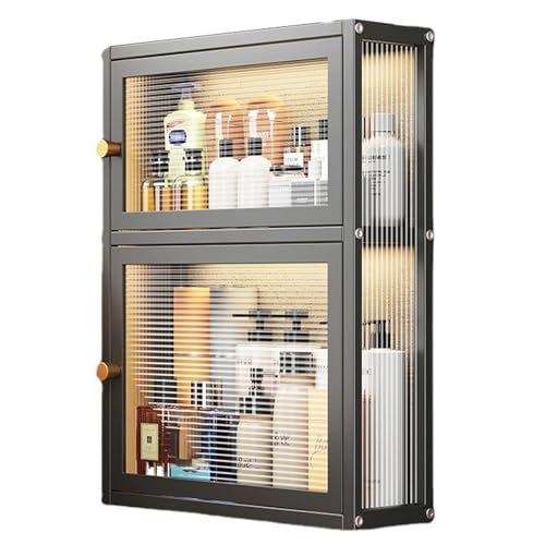 Botiquín de metal blanco elegante con puerta de cristal para pared