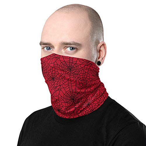Spider Web Style Red Breathable Washable Neck Gaiter3