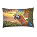 Copri Cuscini Uccello Pappagallo Tropicale Cuscino Copricuscini Moderni Federa Astratta Copricuscini 45X45Cm per Soggiorno, Divano, Regalo