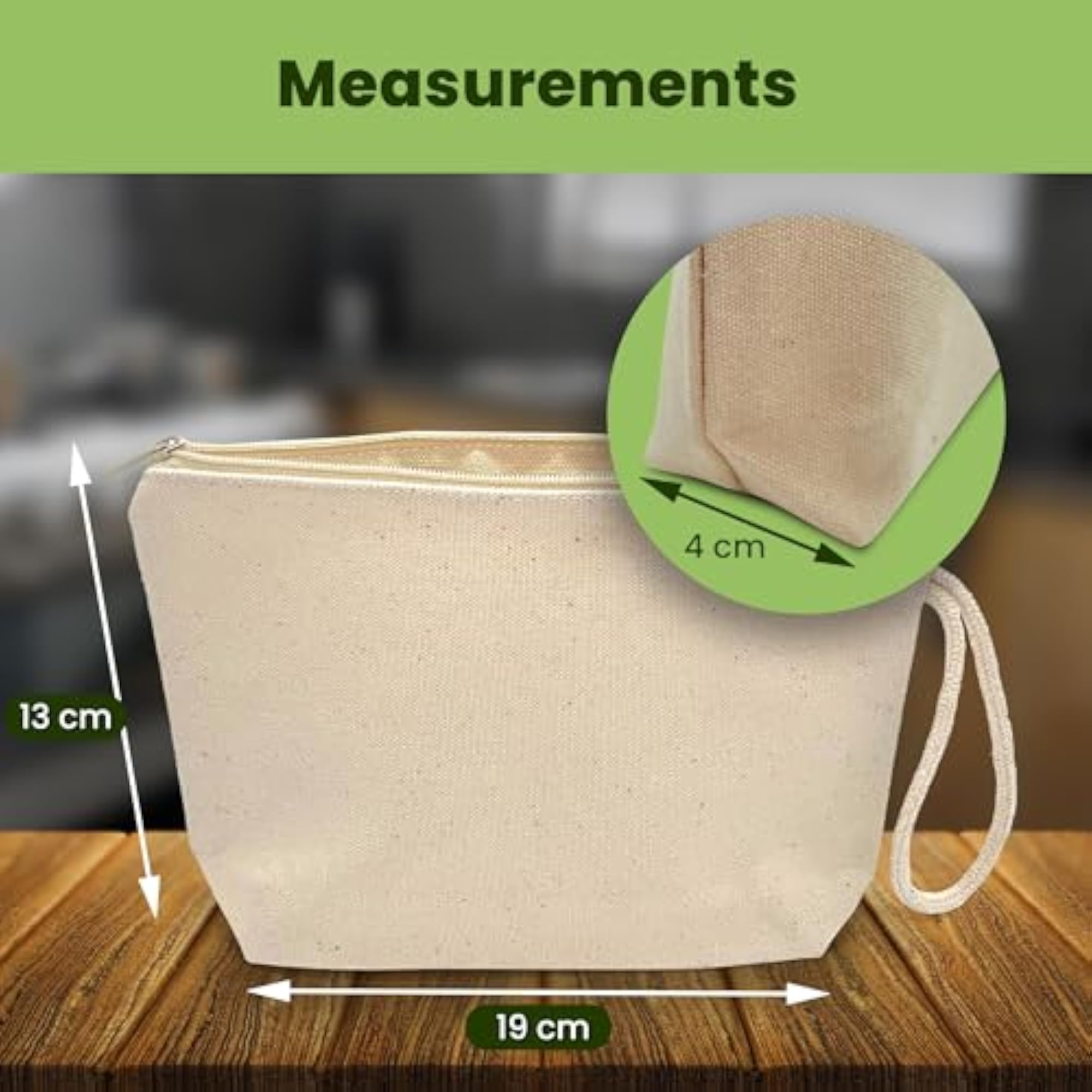 Plain Cotton Canvas Multi-Purpose Cosmetic Bag