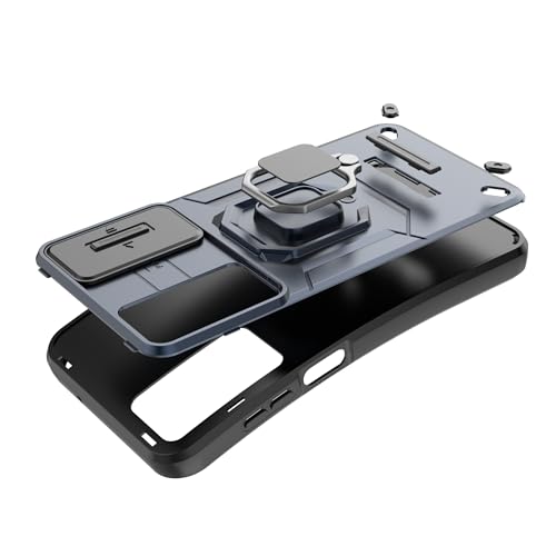 Image of Thermoplastic Polyurethane Camshield Pro Case With Slide Camera Protection And Ring Stand Bumper Back Case Cover For Samsung Galaxy M35 5G (Blue)