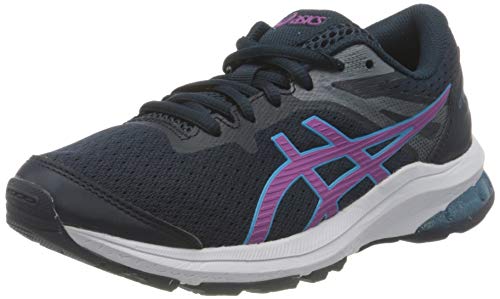 Chaussures de running ASICS GT 1000 8 GS bleu basket course à pied garçon pronation