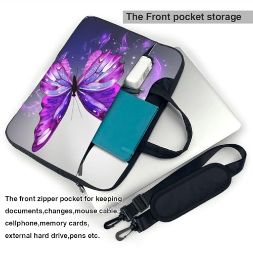 Maletín para portátil con diseño mariposa morada miniatura 5