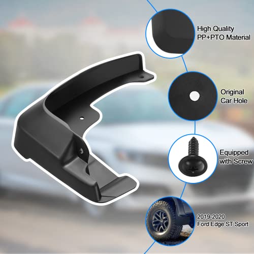 Image of BDFHYK Mud Flaps Splash Guards PP and TPO Material Front & Rear Side Mud Guards Compatible with Ford Edge ST Sport Utility 2019-2020 Easy to Clean