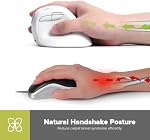 DELUX Wireless Vertical Mouse Rechargeable, Small Silent Ergonomic Mouse, 2.4G/Bluetooth Dual-Mode, 6 Buttons and 4000 DPI, Computer Optical Mouse Reduce Wrist/Hand Strain (M618mini-White)