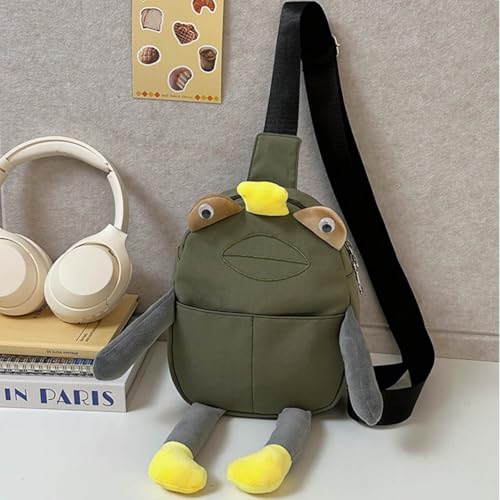 Image of Frog Crossbody Handbags For Women Men Cute Shoulder Bag Nylon Sling Chest Bag Casual Travel Hiking Daypack