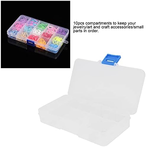 10 Grid Transparent Jewelry Box, Plastic Organizer Storage Container with Adjustable Partitions, for Beads Earrings Rings Crafts Small Parts — 사진 6