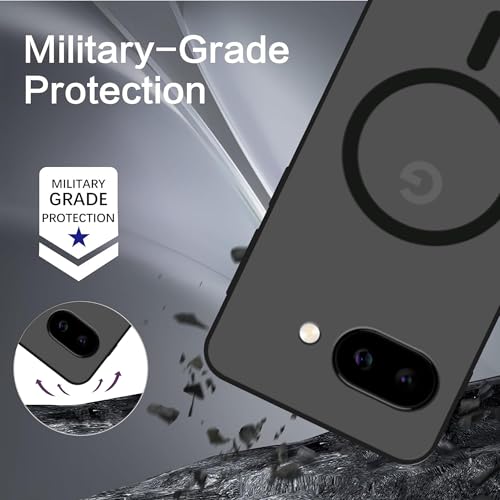 Image of amazon basics Luxury Paper Thin Case Cover for Google Pixel 9A 5G | Matte Finish | Compatible with magsafe | (Black, Google Pixel 9A 5G)