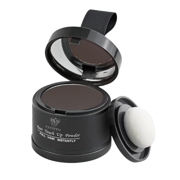 YADIFEN Root Touch Up & Hairline Powder with Precise Brush for Grey Root Coverage & Thin Hair (Dark Brown, 4g) – Water & Sweat Resistant – Hair Loss Concealer for Women, Bald Spots & Hair Fill-In (Brown, Pack of 1)-image-3