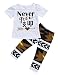 Little Girls "Never Grow Up" T-shirt and Maple Leaves Pants Outfit (80(6-12M))