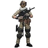 BEERISE JOYTOY 1/18 Action Figures - Battle for The Stars U.S.Army Delta Assault Squad Machine Gunner - 4‘’,US Army Men and SWAT Team Toy Soldiers with Military Weapons Accessories,Age 15+
