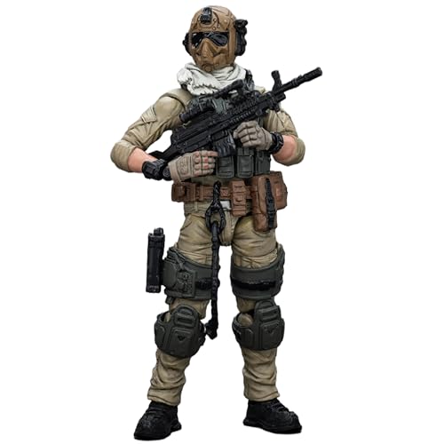 BEERISE JOYTOY 1/18 Action Figures - Battle for The Stars U.S.Army Delta Assault Squad Machine Gunner - 4‘’,US Army Men and SWAT Team Toy Soldiers with Military Weapons Accessories,Age 15+