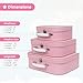 Jewelkeeper Vintage Suitcase Storage Boxes - 3 Sizes: Small (8x6x3 in), Medium (10x7x3.2 in), Large (11.5x7.5x3.75 in) - Baby Pink, Stackable, Sturdy Cardboard - Perfect for Decor, Storage, or Gifts