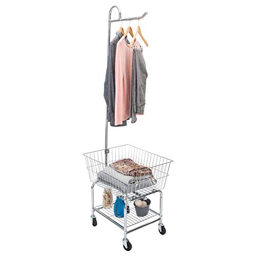 Organize It All Deluxe Laundry Valet, Basket And Clothes Hanger, Rolling Cart #TOP2