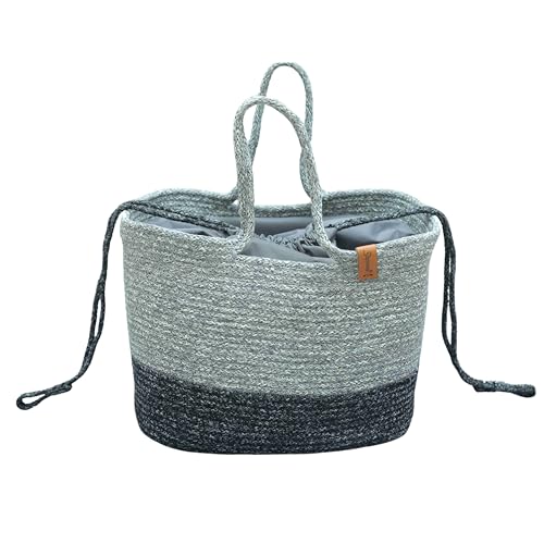 SAPROSE® Polypropylene Rectangle Tiffin Basket for Office with Cover Carry Bag, Storage & Picnic Basket, Lunch Bag, Handbag for Lunch Box and Water Bottle (33 x 23 x 23 cm)
