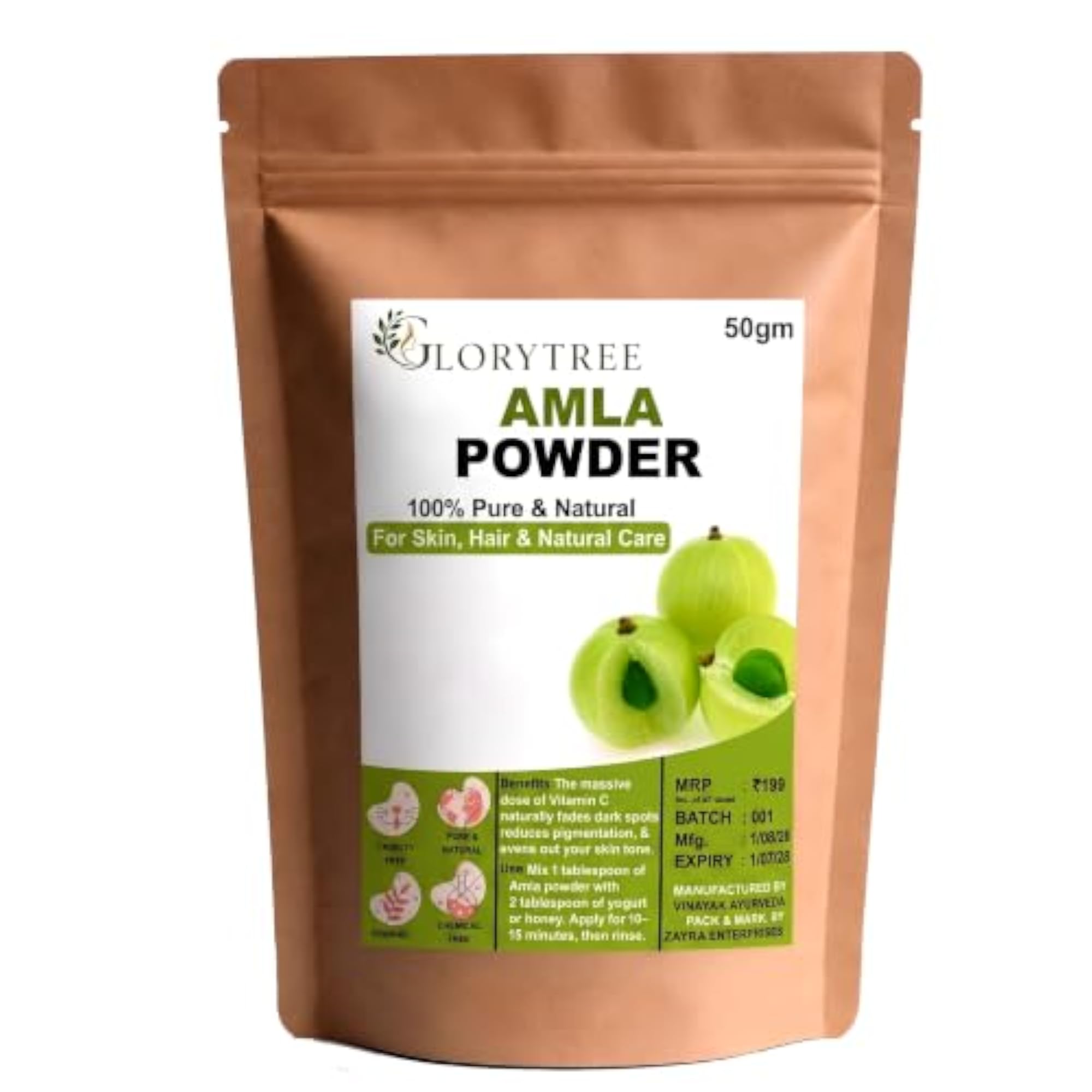 Pure Amla Powder for Hair & Skin, 50gm