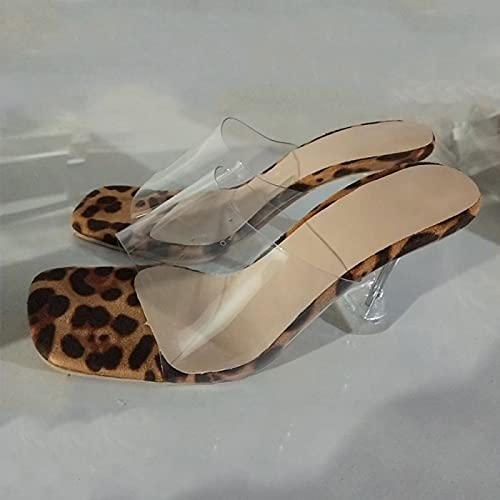 Sandales cristal à talon verre à vin 10cm léopard taille 38