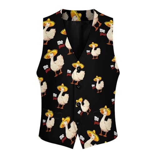 Me Goose Mexican Goose Novelty Men's Suit Vest Funny Formal Dress Vests Business Waistcoat3