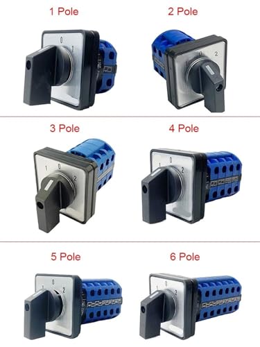 Interruptor de leva LW26-20 con 5 polos y 20 terminales para control rotativo de potencia 3