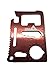 Ninja Outdoorsman 11 in 1 Stainless Steel Credit Card Pocket Sized Survival Multi-Functional Gadget Tool - Great Gift or Stocking Stuffer for Camping, Hiking or Emergency (Single, Red)