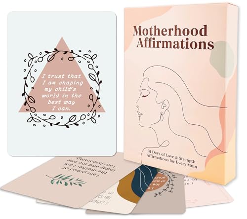 meiguih Motherhood Affirmation Cards for Moms – Daily Encouragement & Mindfulness Cards for Pregnancy, Postpartum & Self Love, Inspirational Gift for New Mom, Perfect Mother’s Day Gift or Baby Shower