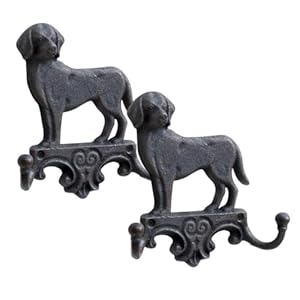 Novaliv Hund Wandhaken 2er Set Gusseisen