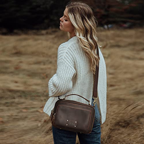 S-ZONE Genuine Leather Crossbody Purses for Women Vintage Top Handle Handbags Shoulder Bag2