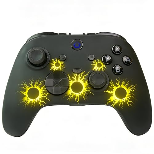 gamtooy RGB LED Switch Controller, Wireless Pro Controller für Switch/Lite/OLED mit programmierbaren Tasten, Turbo Funktion, Wake up, Gyros, Vibration und Screenshot (Black-Sun)