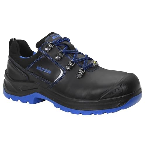 workAnt Sicherheitsschuhe S3 Leder SRC Kermen Hoch Leicht Stahlkappe & Trittschutz Arbeitsschuhe Rutschhemmend Sicherheits-Schnür-stiefel auch als Halbschuhe KERMEN, Halbschuhe-schwarz, 43EU / 9UK 3 ELTEN Sicherheitsschuhe LENA black-blue Low ESD S3, Damen, Lederschuh, robust, leicht, Schwarz, Stahlkappe - Größe 34