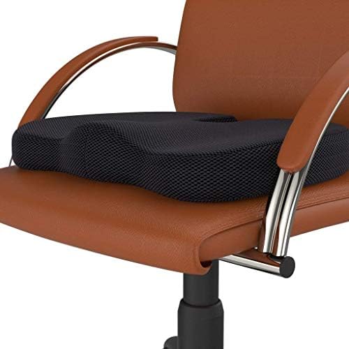 Taylor & Brown® Orthopedic Gel Seating Cushion  Ergonomic Memory Foam Coccyx Cushion for Lower Back, Tailbone and Sciatica Relief - Portable Seat Pad for Office, Home, Car, Wheelchair