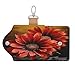 RLDOBOFE Red Sunflower Leather Key Case,Fashionable Credit Card Holder Slim Multi Card Keychain Pouch Travel Portable Keychain Wallet