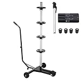 STABILES ROLLGESTELL: Das Rollgestell aus Stahl sorgt für zusätzliche Stabilität und Sicherheit. Der Reifenständer hält bis zu 25 kg pro Lage aus, also insgesamt starke 100 kg. Des Weiteren besitzt der Felgenständer 3 Rollen für einen einfachen Transport und einen Kippstopp an der Schubstange.