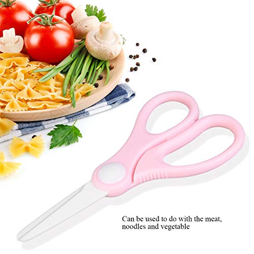 Tesoura de comida de bebê, tesoura de cerâmica antiderrapante, cortadores de alimentos complementare