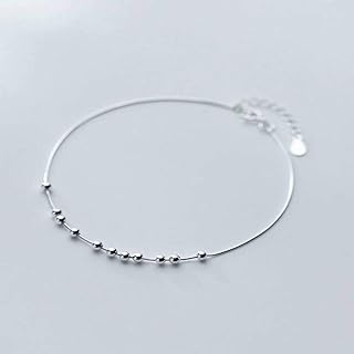 TYERY S925 Cavigliera con Perline Leggere Temperamento Argento, Gioielli Alla Caviglia Ragazza Coreanas925 cavigliera in argento