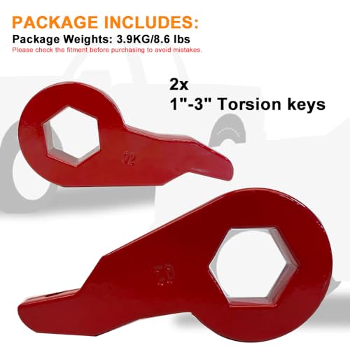 Elifecenter GMC_02009_RD Forged Steel Torsion Bars Keys 1-3 Inch Leveling Lift Compatible thumb #4