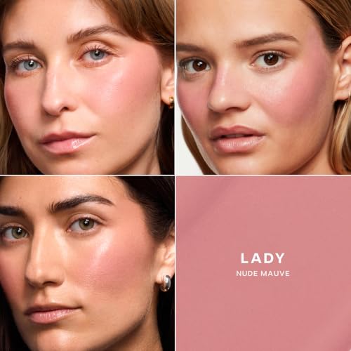 Saie Blush & Glow Gift Set - Dew Blush in Lady & Glowy Super Gel Liquid Highlighter & Makeup Primer in Warmglow - Skincare Infused Everyday Makeup Kit for a Flushed, Dewy Glow - Vegan (2 Count)