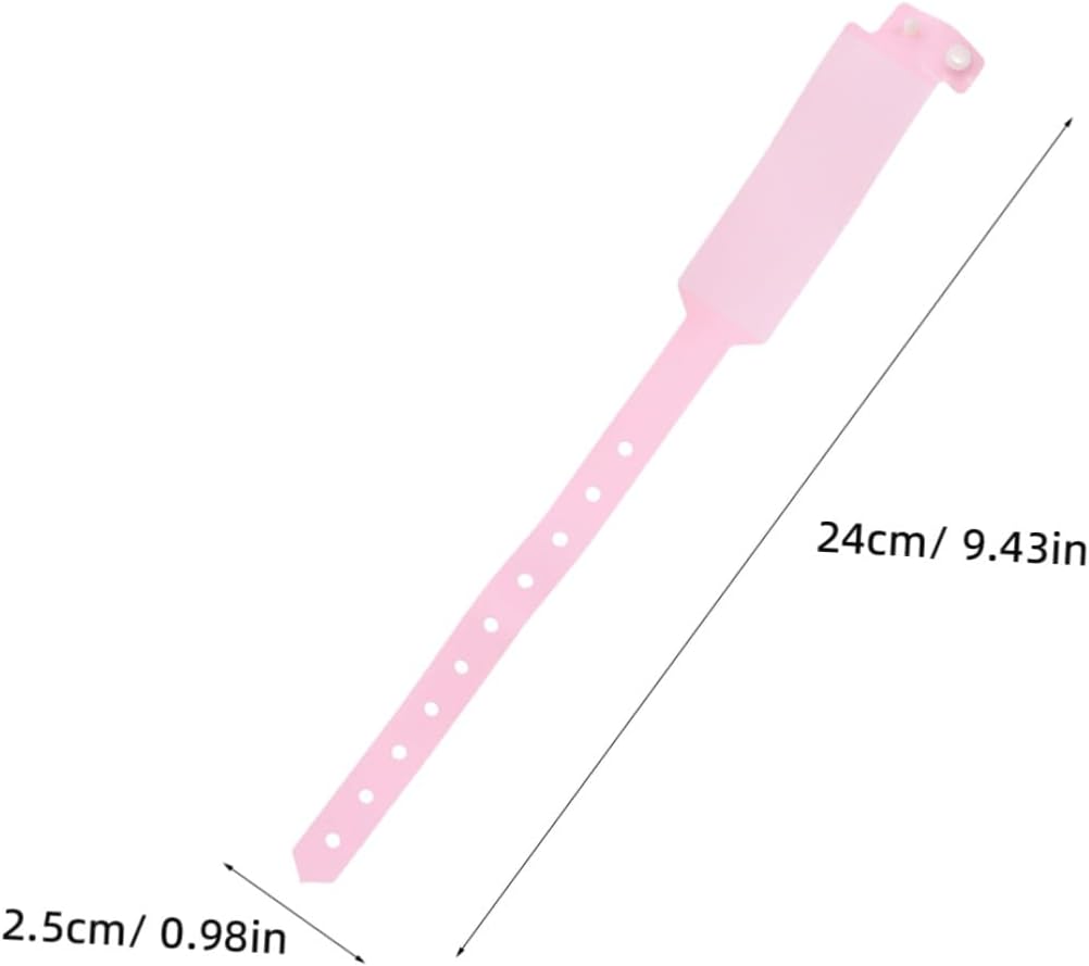 DOITOOL 200pcs Pink PVC Patient Wristband for Hospital Use with Reliable Clasp and Smooth Surface, Adult Id Wristbands that Reduce Manual Id Errors for Accurate Identification