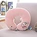 hokkk Rosa Schwein Gürtel Taille Kissen niedlichen U-förmigen Kissen Halspflege Hals Raumdekoration Hals Cartoon Kinder Geburtstagsgeschenk B Nackenkissen 30 cm
