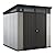 Keter Artisan 7 x 7 Foot Outdoor Garden Tool Storage Shed Backyard Utility Organizer Bundled with 40 Inch Steel Shelving Kit, Gray