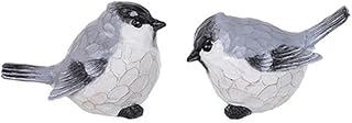 The Bridge Collection Set of 2 Decorative Bird Figurines - Small Woodland Home Accents Great for Bookshelves and Tabletop Displays - Styles Vary