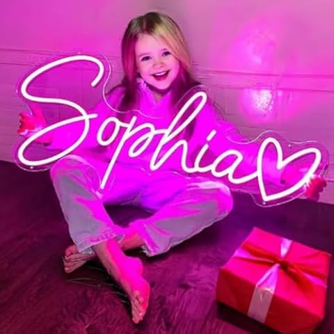 Custom Neon Signs for Wall Decor, HancraStore Personalized LED Neon Name Lights for Wedding Bedroom Home Decor Game Room Bar Salon Birthday Party Business Logo (Optional 18" to 60") Cover