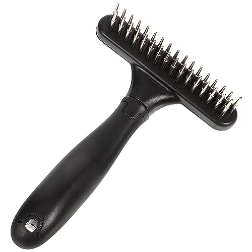 Hohopeti Ergonomic Pet Grooming Comb Horse Hair Grooming Tool Dematting Comb for Cats Horse Fur Cleaning Brush
