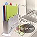 Index Color-Coded Cutting Boards Set with Holder for Kitchen Plastic Dishwasher Safe