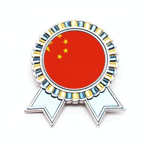 Broche drapeau national de la Chine médaille prix métal Asie pays