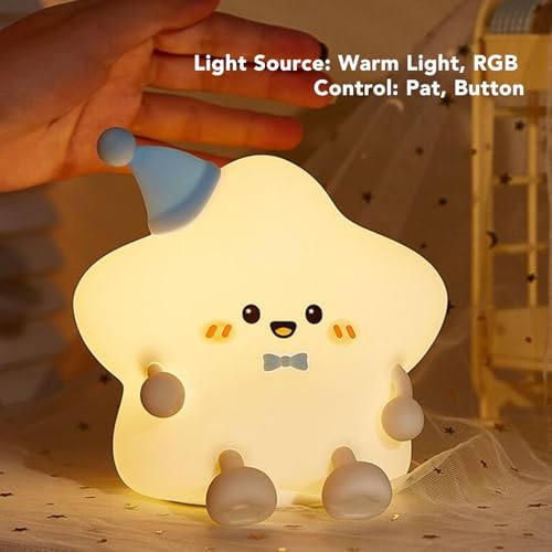 Lámpara de Noche Estrella Kawaii Recargable con Batería 1200mAh miniatura 3