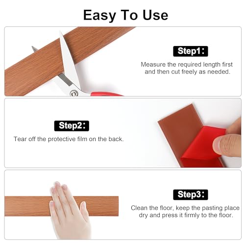 Bodenübergangsstreifen,PVC Selbstklebende Schwellenleisten für Türöffnungen,Wasserdicht Verschleißfest,Teppichtürstreifen Geeignet für Von Türen,Fenstern,Böden (dunkelgraue Holzmaserung, 2m-4cm)