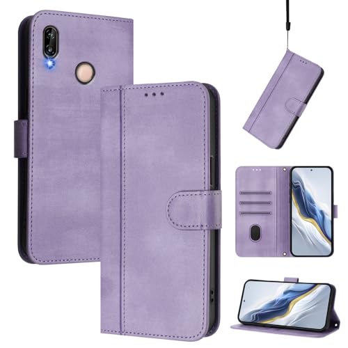 Pzwoxukhov Compatible with Huawei P20 Lite Case Cover,Compatible with Huawei Nova 3E with Card Slot,Stand Holder,PU Leather flip Shockproof Case Cover Purple