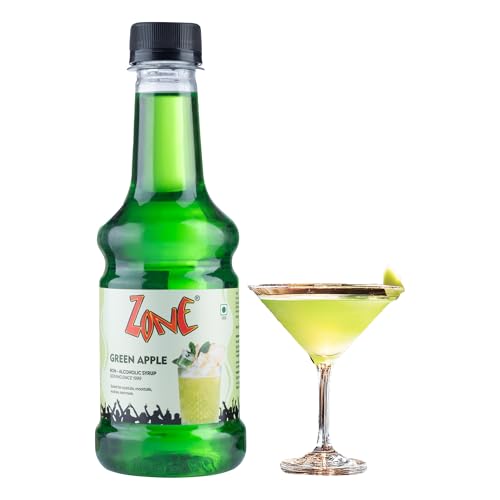 Image of Zone Green Apple flavoured syrup 300ml | Tangy Fruit Syrup | Pure Flavor for Mocktails, Cocktails, Lemonades, Iced Teas & More 12+ Flavours