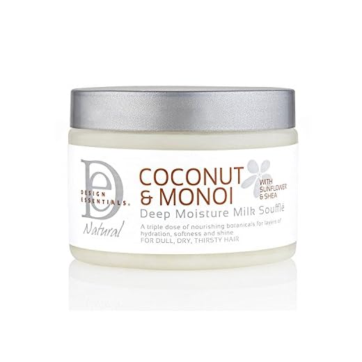 Design Essentials Deep Moisture Milk Souffle, Coconut & Monoi Collection, 12 Ounce