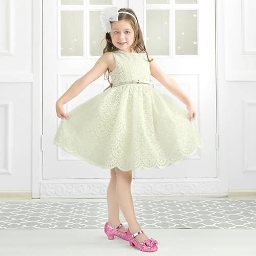 Image of PANDNAINJIA Girls Dress Shoes Toddler Heels Mary Jane Pumps